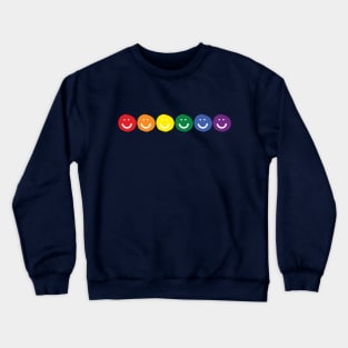 Smiley Faces Rainbow Pride Crewneck Sweatshirt
